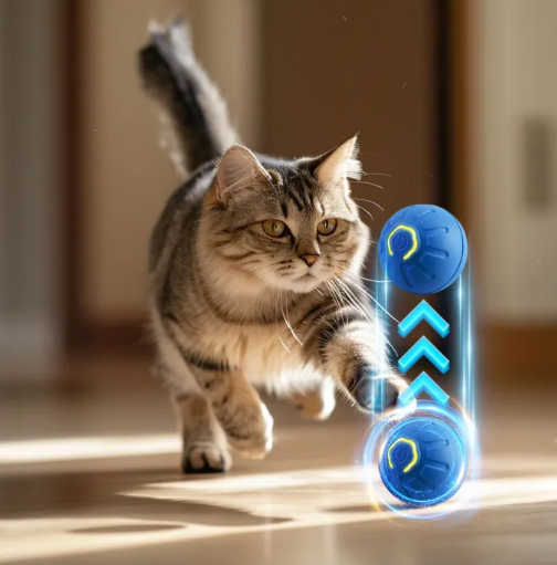 Interactive Smart Dog Toy Ball – Auto-Moving USB Rechargeable Pet Toy
