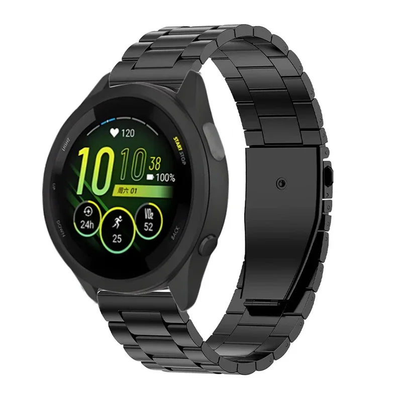 18mm 20mm 22mm Metal Band for Garmin Forerunner 55 265 965 165 255S 265S Venu 3S/Active 5/Vivomove Trend Stainless Steel Strap