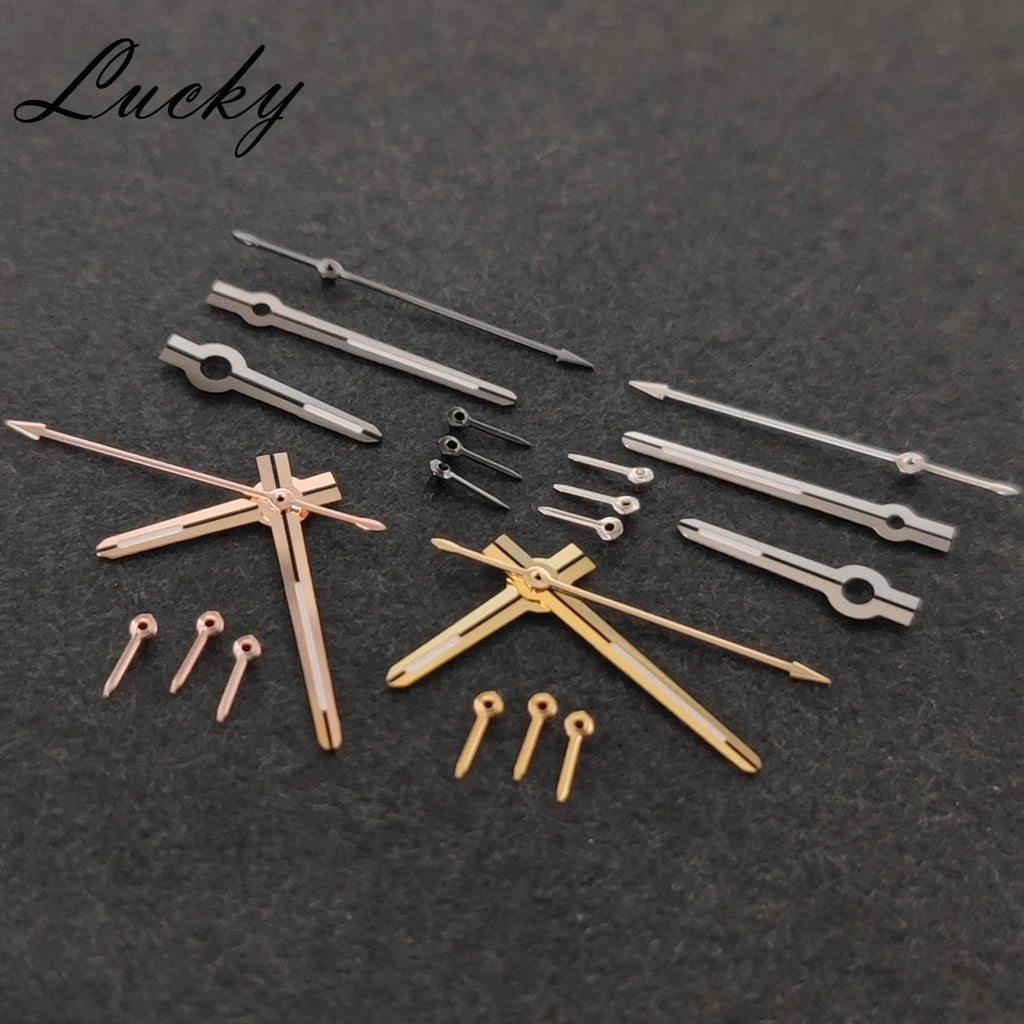 High Quality 6Pins VK63 Watch Hands Silver Black Gold Rose Hands Green Luminous Watches Pointers Fit VK63 VK63A  Quartz Movement