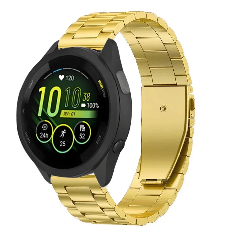 18mm 20mm 22mm Metal Band for Garmin Forerunner 55 265 965 165 255S 265S Venu 3S/Active 5/Vivomove Trend Stainless Steel Strap