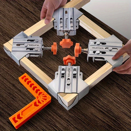 2pcs 90° Corner Clamp Adjustable Positioning Squares Right Angle Clamp L-Type Clamp for Picture Frames, Woodworking Tools