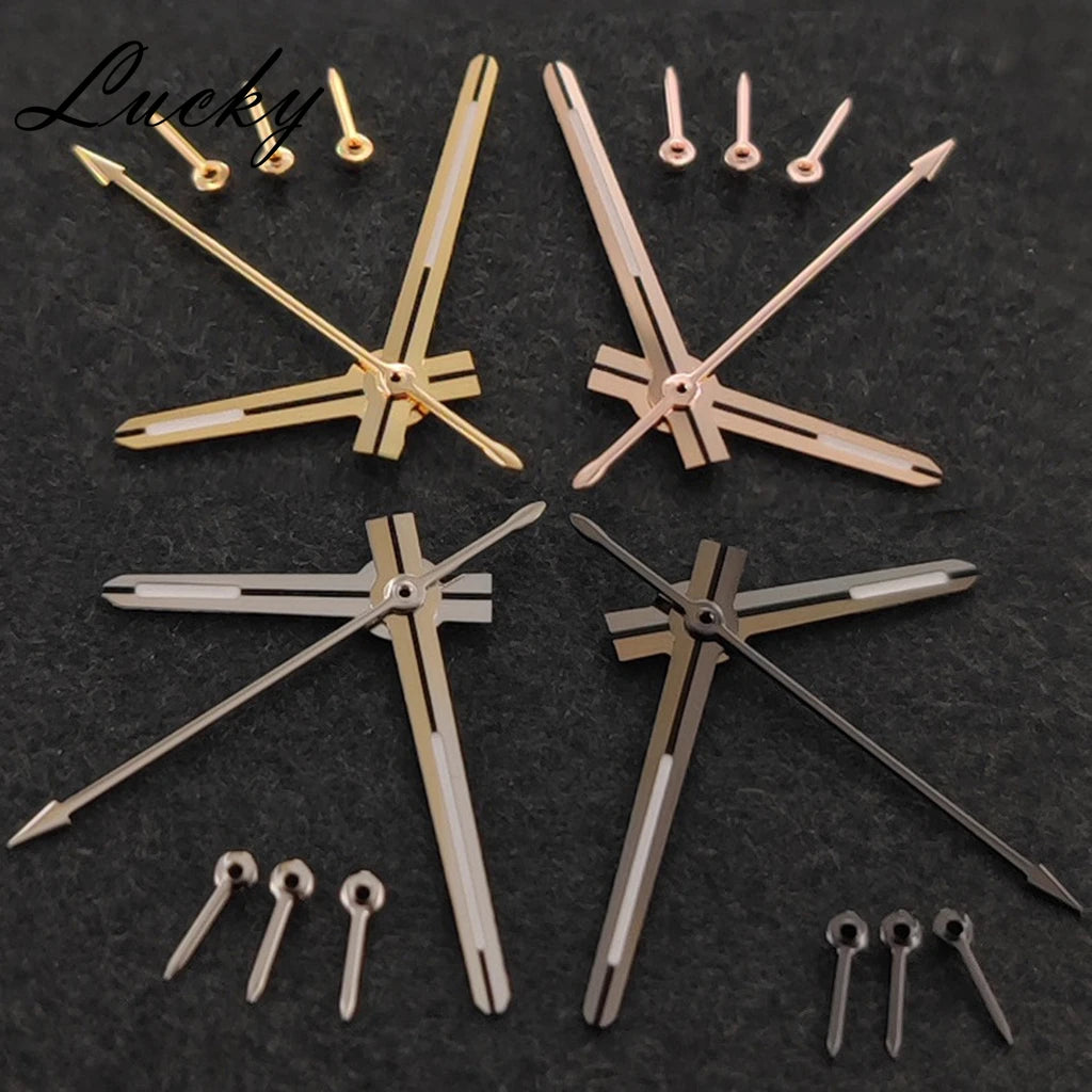 High Quality 6Pins VK63 Watch Hands Silver Black Gold Rose Hands Green Luminous Watches Pointers Fit VK63 VK63A  Quartz Movement