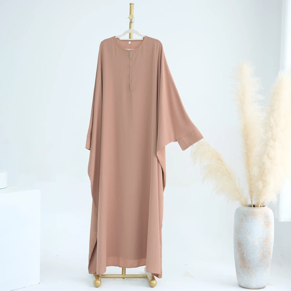 Muslim Women Ruffles Hijab Dress 2PCS Overhead Abaya Khimar Kaftan Ramadan Prayer Garment Eid Djellaba Scarf Burqa Jalabiya Robe