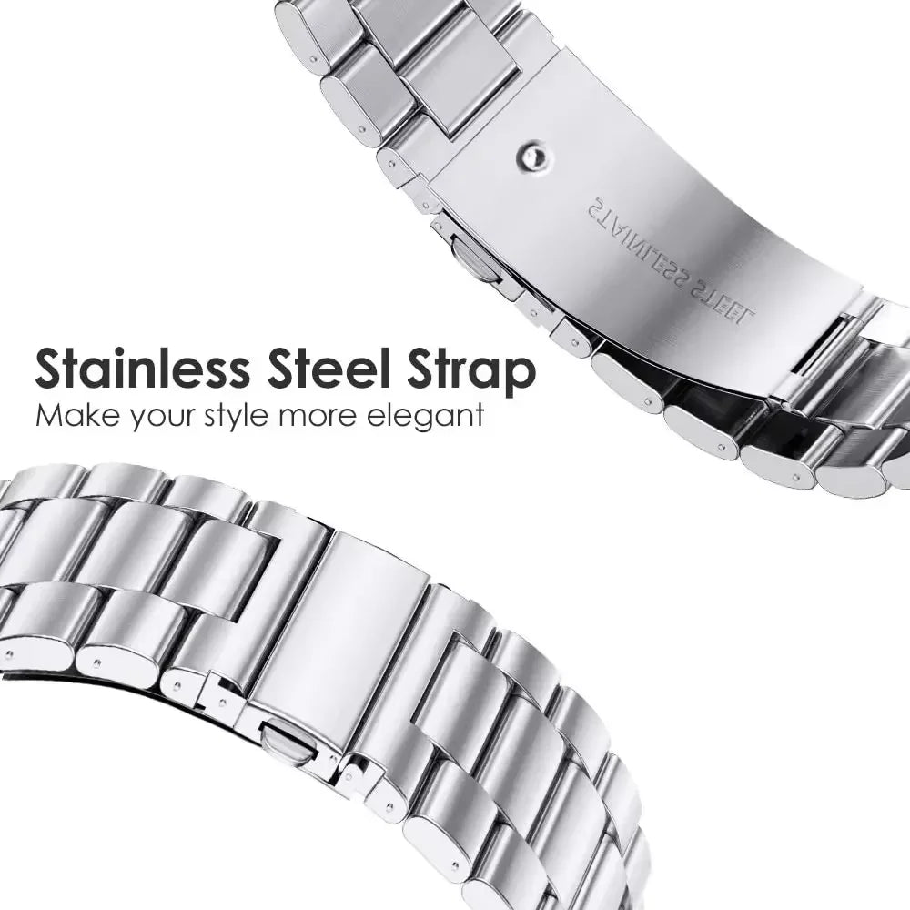 18mm 20mm 22mm Metal Band for Garmin Forerunner 55 265 965 165 255S 265S Venu 3S/Active 5/Vivomove Trend Stainless Steel Strap