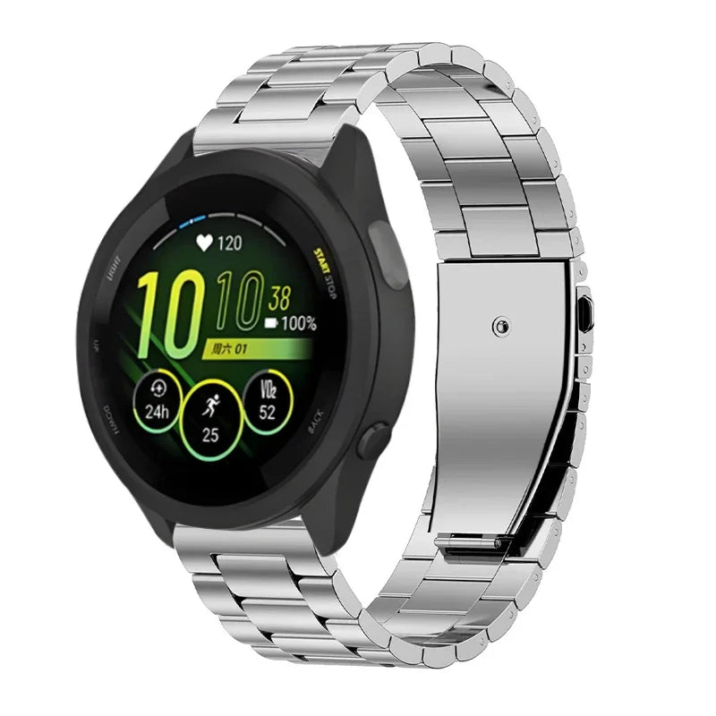 18mm 20mm 22mm Metal Band for Garmin Forerunner 55 265 965 165 255S 265S Venu 3S/Active 5/Vivomove Trend Stainless Steel Strap