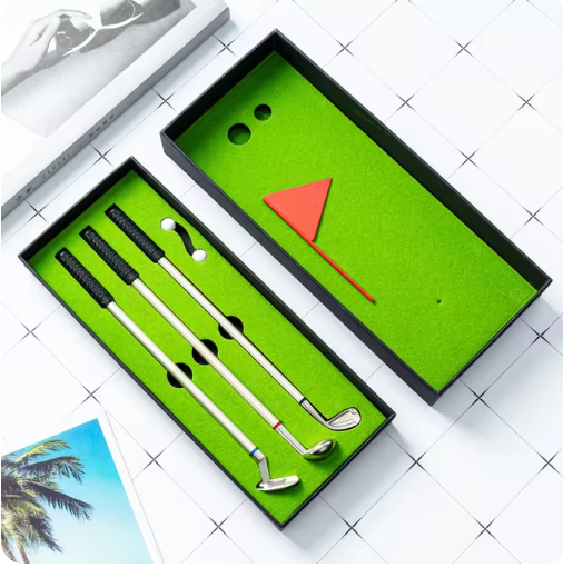 DeskGolf Pro Pen Set – Mini Golf Putter Pens | Unique Office Gift for Golfers